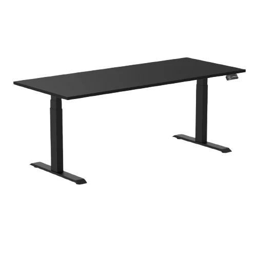 Desky Alpha Dual Sit Stand Gaming Desk - Straight Edge / 1800x750mm / Matte Black