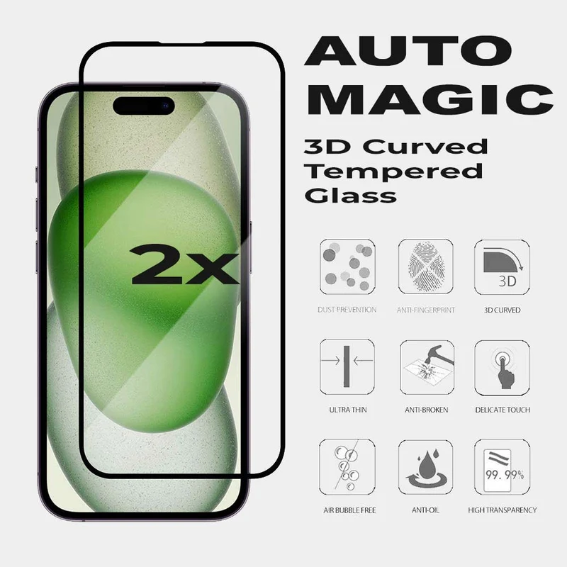 iPhone 18 / 17 Pro, Pro Max Displayschutz – AUTOMAGIC, 3D Kante, 9H