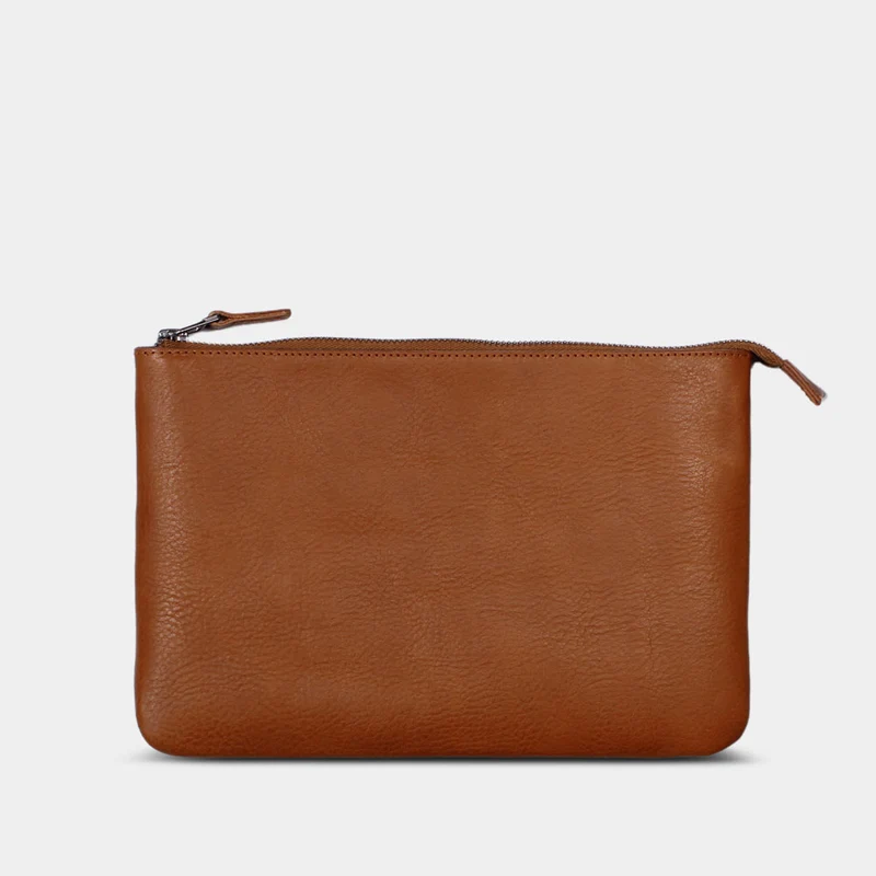 Organizer-Tasche aus Leder & Wollfilz für Technikzubehör