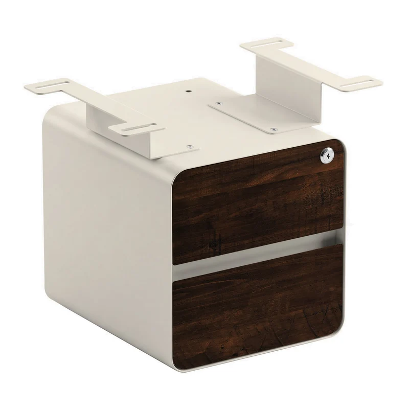 Desky Minimal Under Desk Cabinet - American Rustic Pine Softwood / Wheat