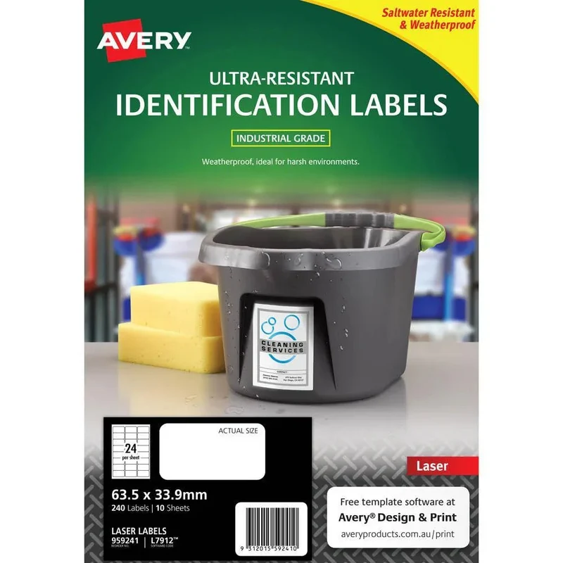 Avery 959241 Ultra-Resistant Outdoor Labels 63.5x33.9mm White Pack 10
