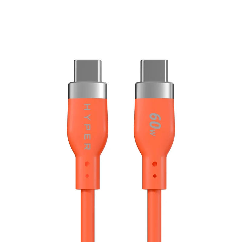 HyperJuice Flex USB-C-Ladekabel aus Silikon – Orange