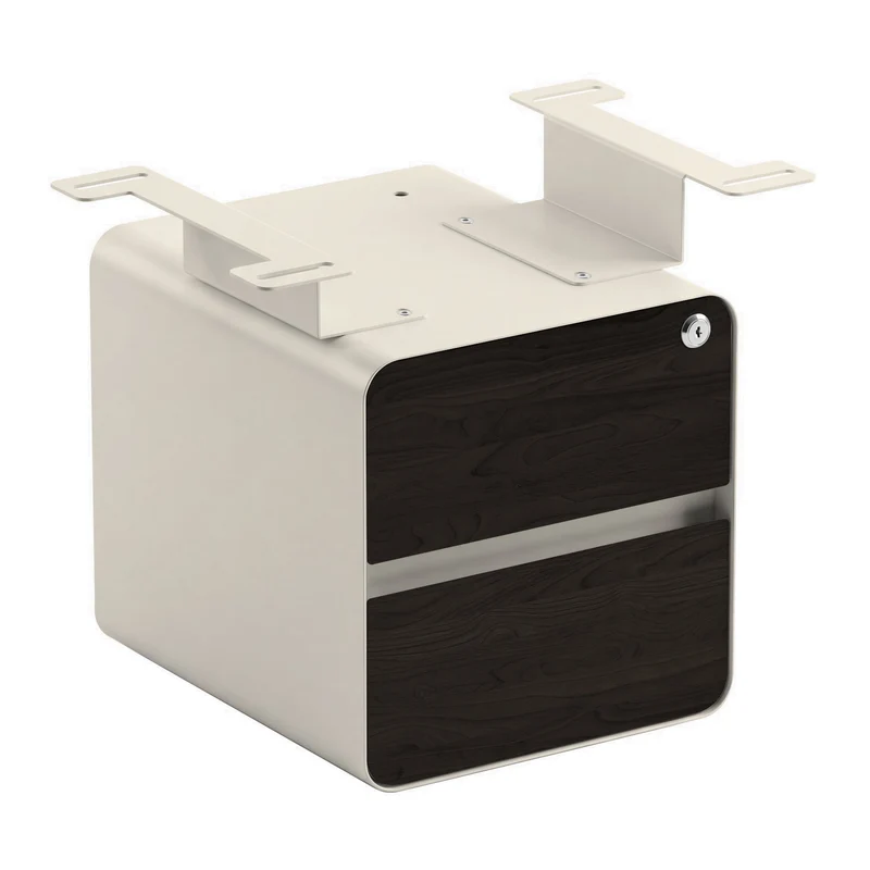 Desky Minimal Under Desk Cabinet - Burnished Wood Melamine / Wheat