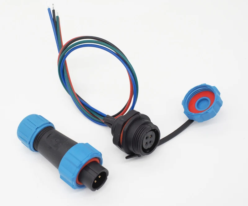 SP13 Pigtail Connector Pair, 4-pin, Male Cable Plug