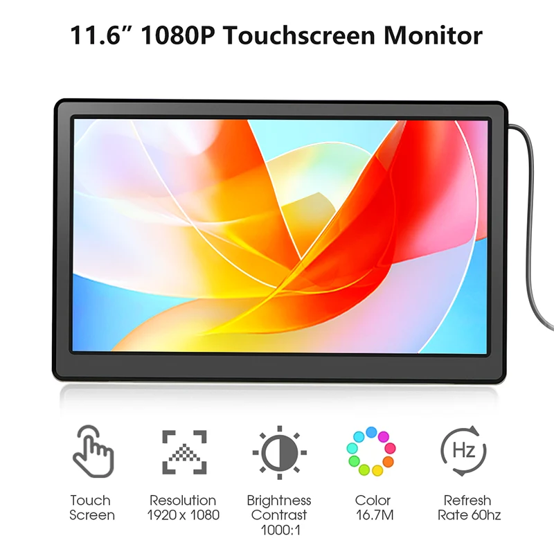 11.6 Inch Touchscreen 1920x1080 IPS Monitor