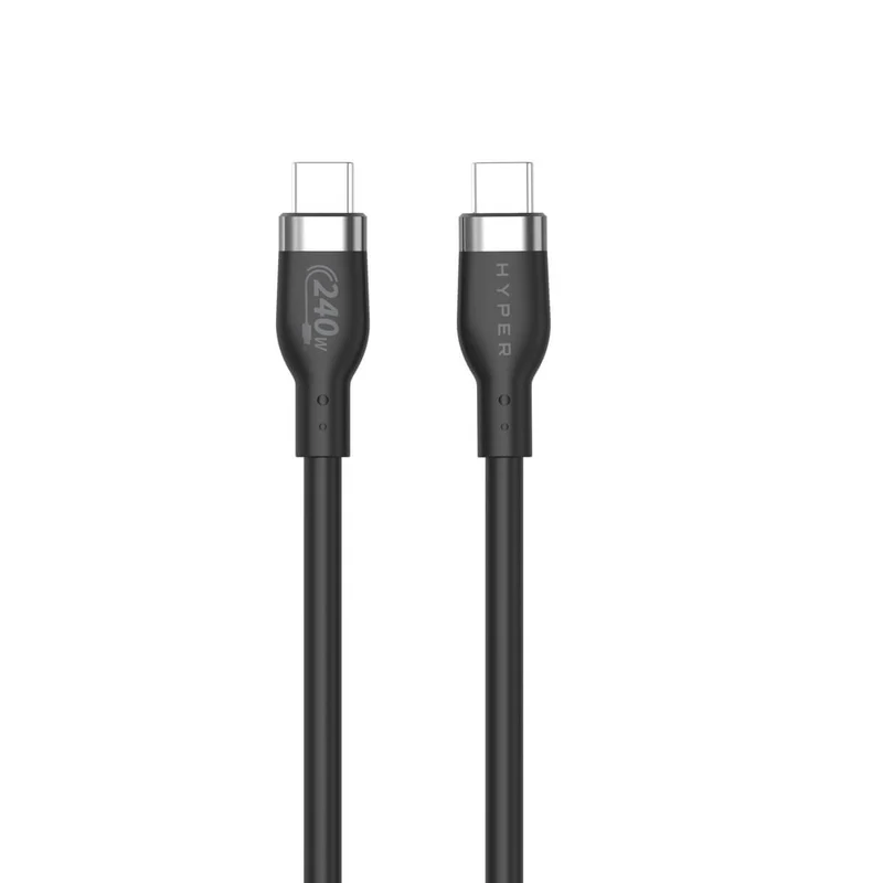 HyperJuice 240W Silikon USB-C zu USB-C Kabel (3ft/1m) - Schwarz
