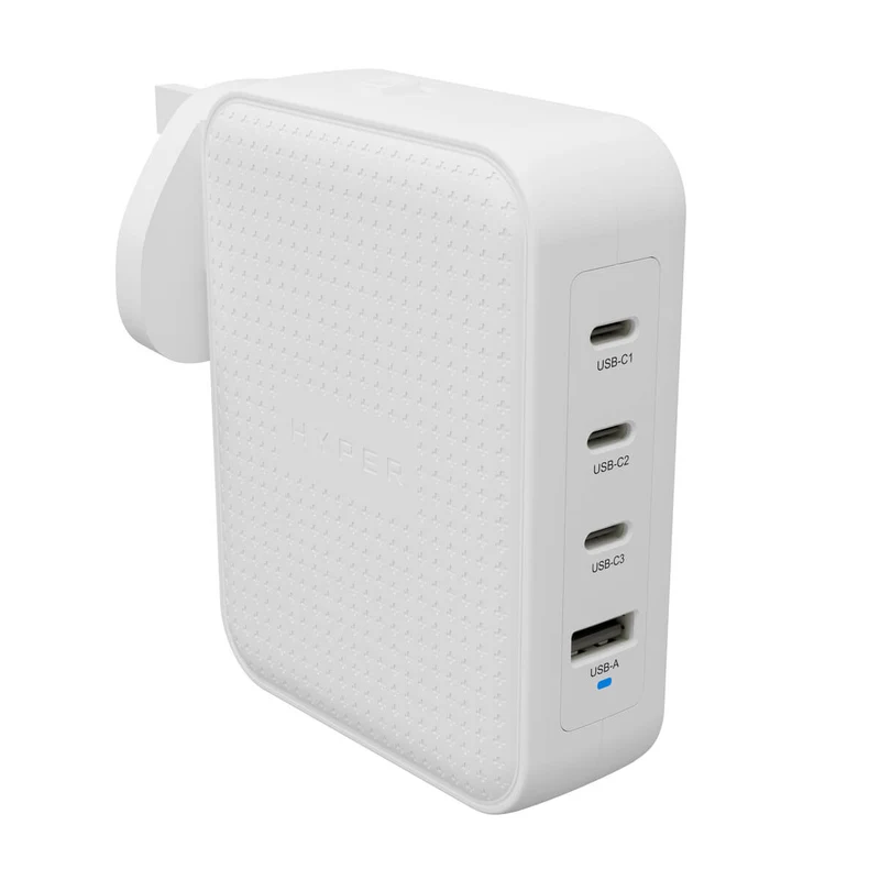 HyperJuice® 145 W USB-C GaN-Reiseladegerät mit 4 Anschlüssen und Sicherheitsprüfung – Weiß