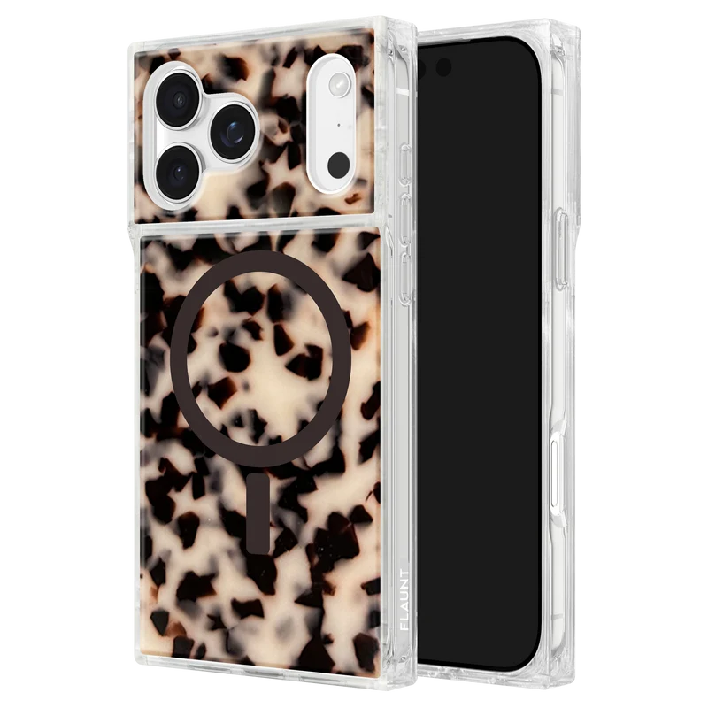 Flaunt Square Blonde Tortoise Shell for iPhone 17 Pro Max