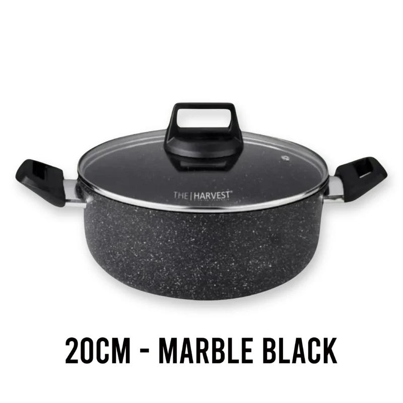 Harvest Non-Stick Casserole Pot With Glass Lid Induction Ready
