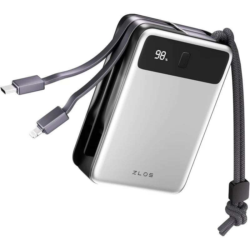 ZLOS 20000mAh Power Bank 65W With Build-in Cable