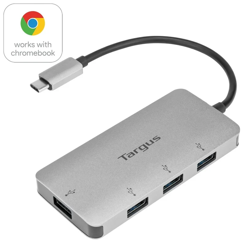 4-in-1 USB-C Port auf USB-A 3.0 Ports kompatibel mit Windows®, MacOS® und Chromebook