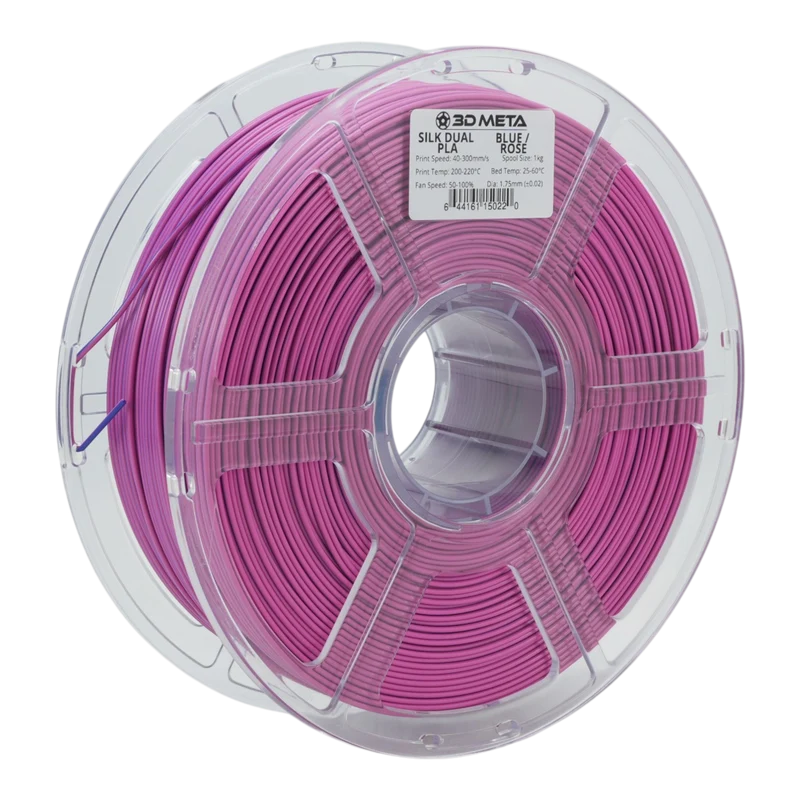 3D META Dual Silk PLA 3D Printing Filament - Blue / Rose