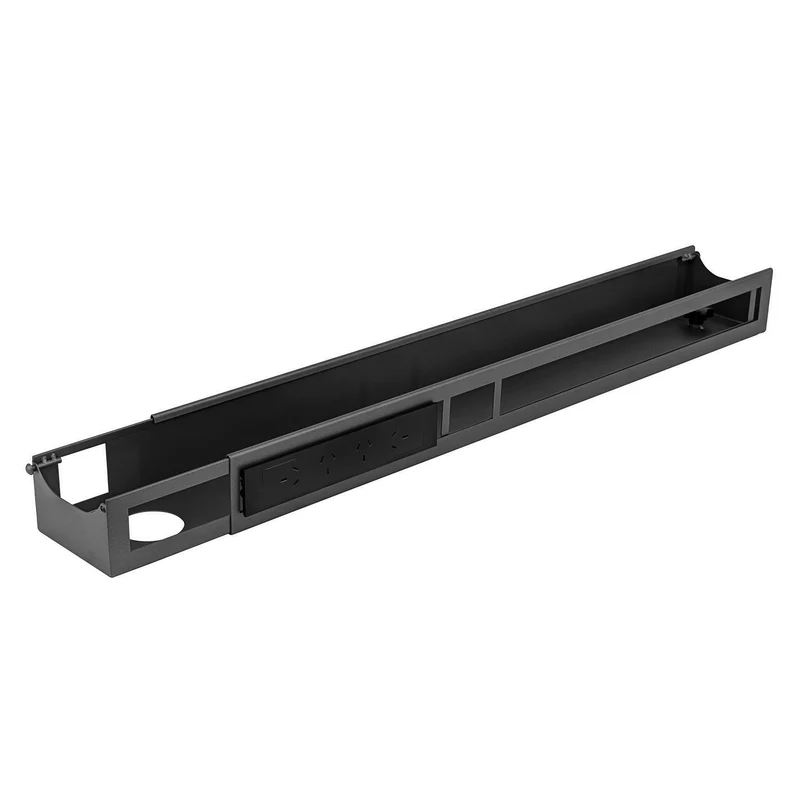 Desky Quad Frame Channel + Mounting Bracket - Space Grey / 4 Plugs