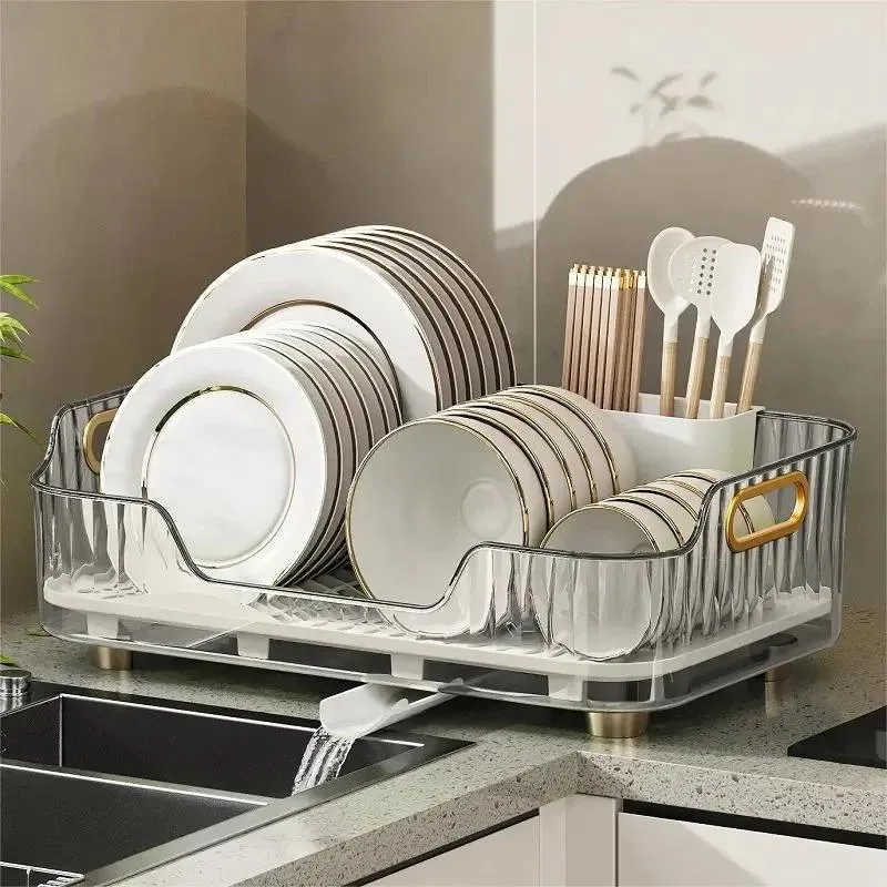 Acrylic Kitchen Countertop Shelf Plate Rack