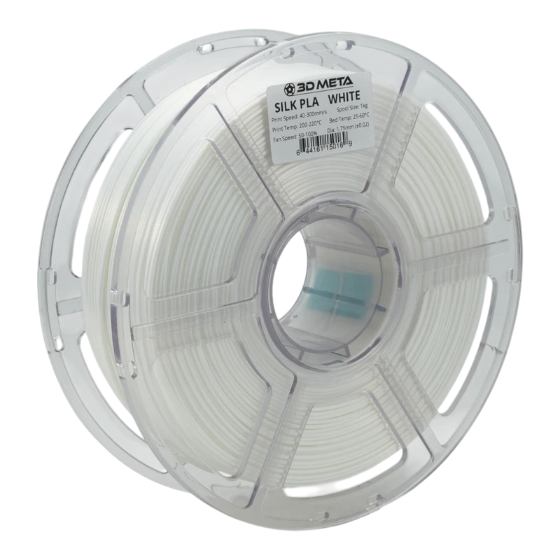 3D META Silk PLA 3D Printing Filament - White