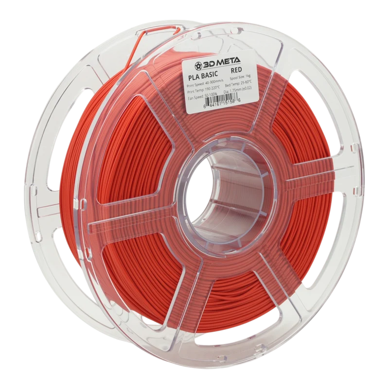 3D META PLA Basic 3D Printing Filament - Red