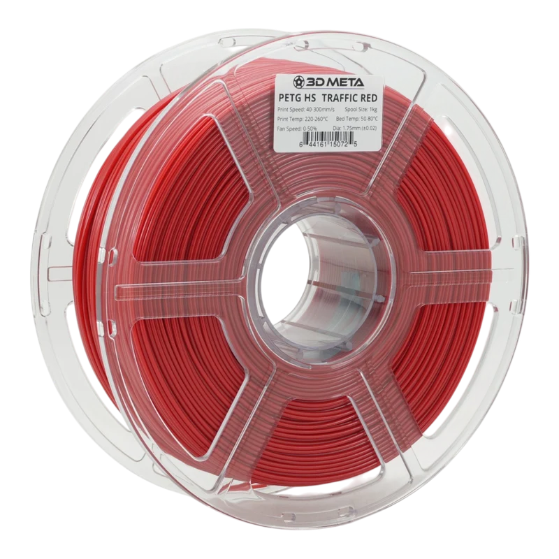 3D META High Speed PETG 3D Printing Filament - Traffic Red