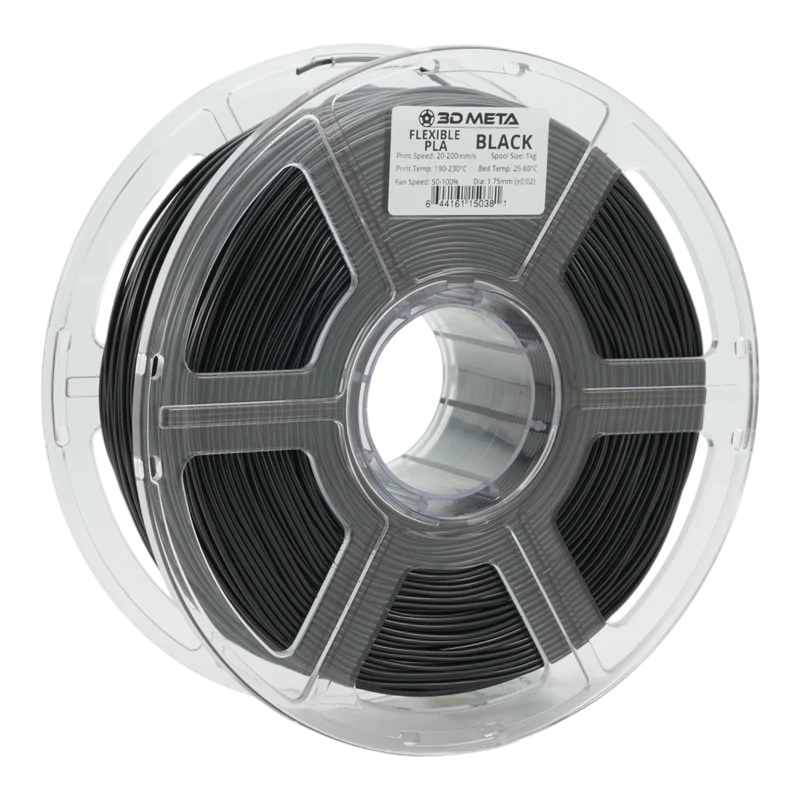 3D META Flexible PLA 3D Printing Filament - Black