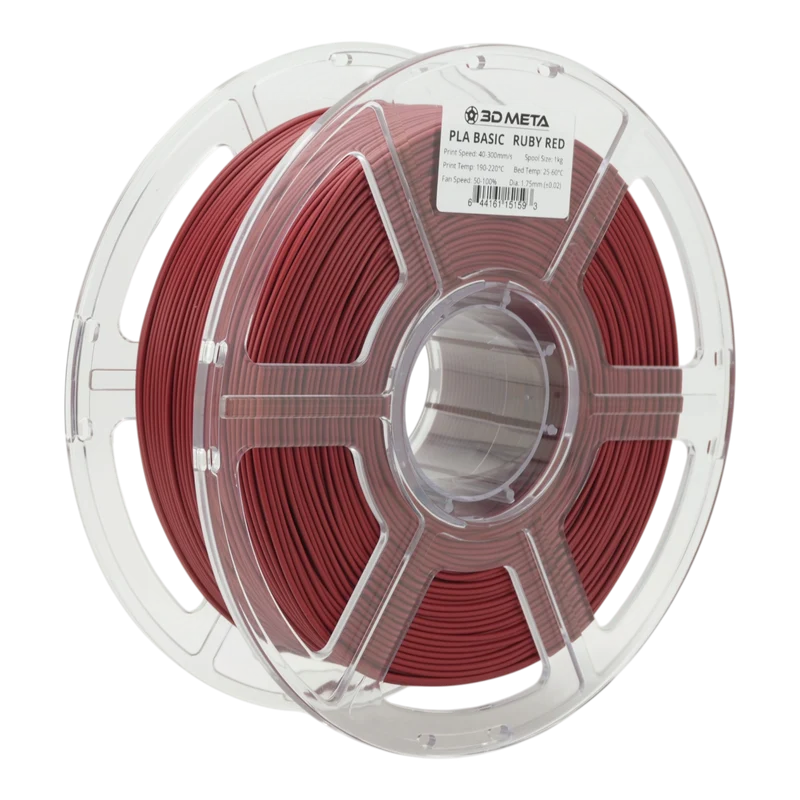 3D META PLA Basic 3D Printing Filament - Ruby Red