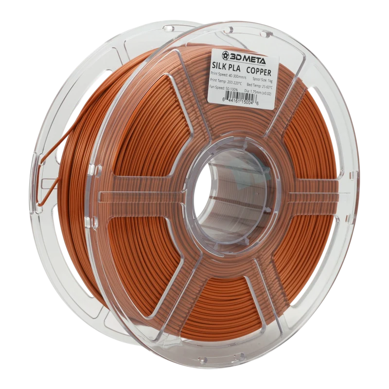 3D META Silk PLA 3D Printing Filament - Copper