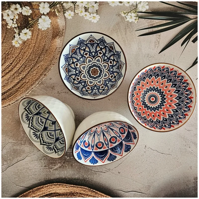 4PCS Colourful Porcelain Salad Dessert Bowls 4,5"