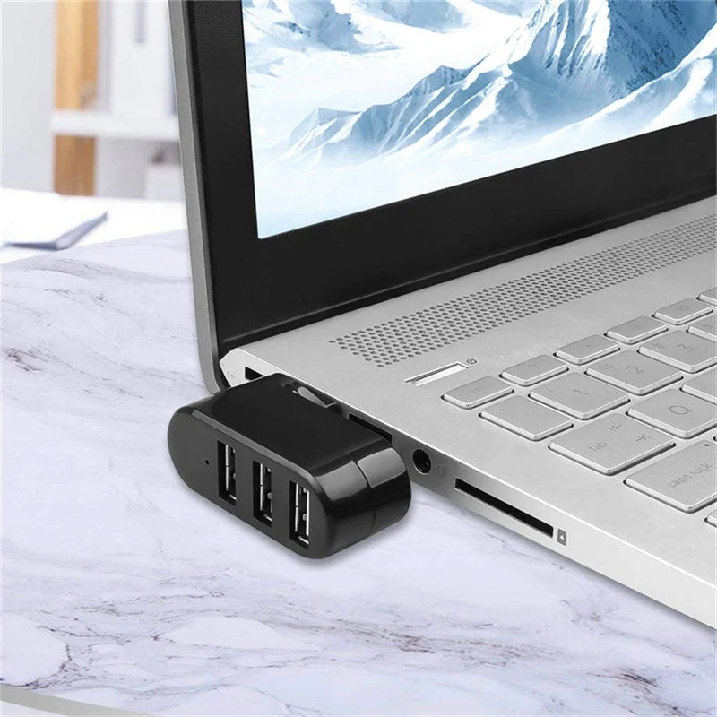 3 Port Rotatable USB Adapter