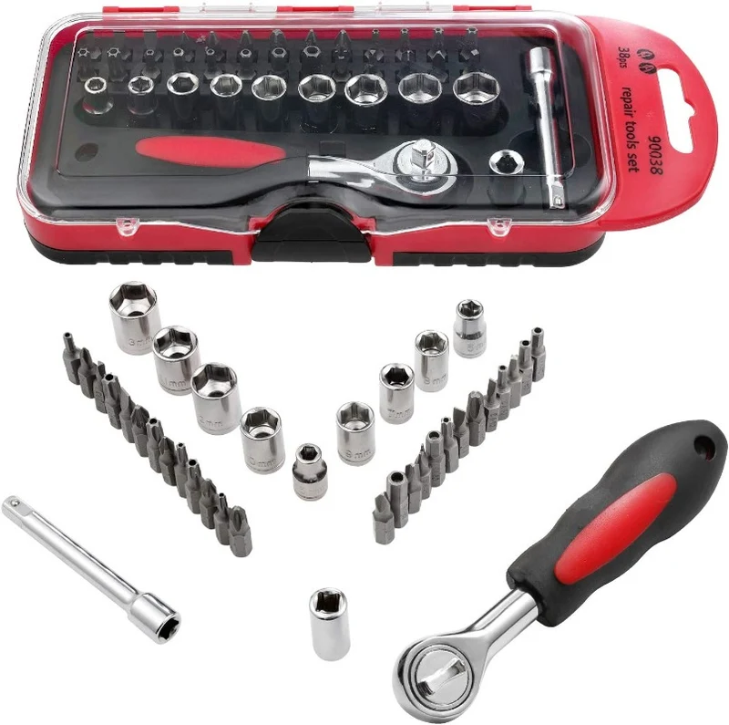 38 Socket Screw Driver Ratchet Wrench Set