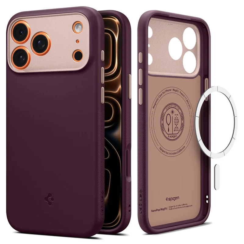 SPIGEN Nano Pop MagSafe Case for iPhone 18 Pro/17 Pro (Burgundy Bean)