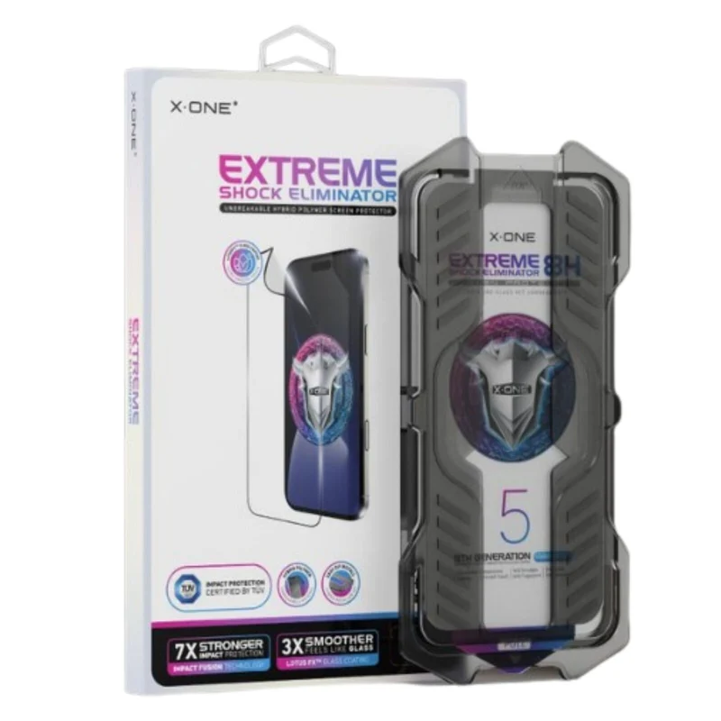 X.One 2.5D Hybrid Polymer Impact Screen Protector with Installation Tool iPhone 15 Pro Max
