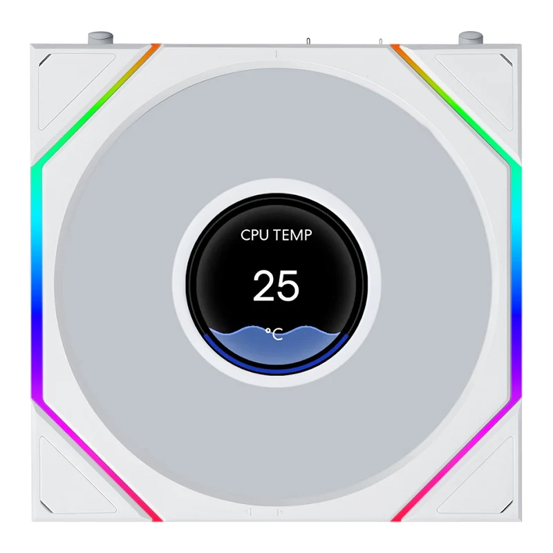 Lian Li Uni Fan TL Flex 1.8in LCD 2.4GHz Wireless 120mm ARGB Fan - White (12TLLCD1F1W)
